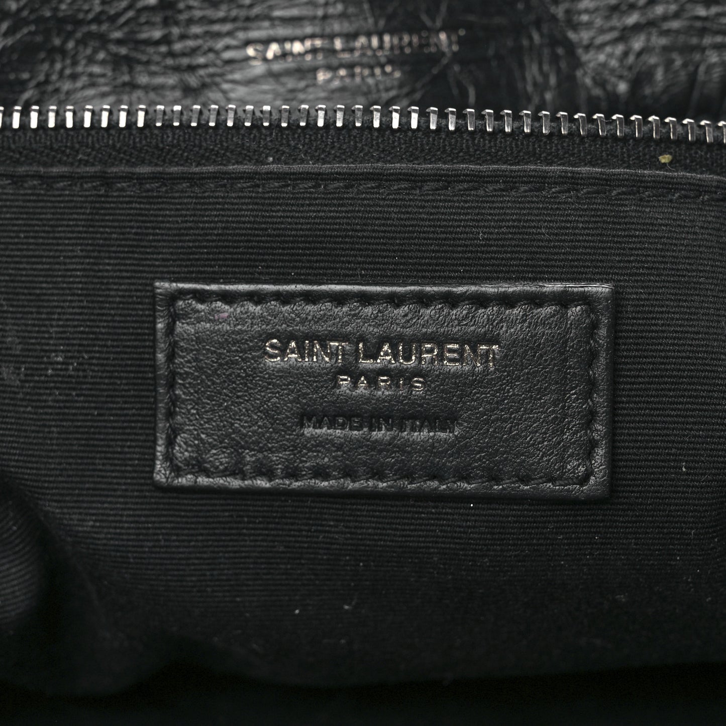 Crinkled Calfskin Matelasse Monogram Medium Niki Chain Satchel Black