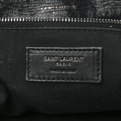 Saint Laurent Crinkled Calfskin Matelasse Monogram Medium Niki Chain Satchel Black 7 of 13