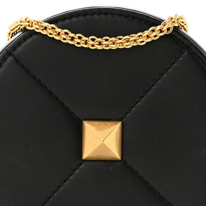 Valentino Garavani Calfskin Roman Stud Round Crossbody Bag Black 7 of 9