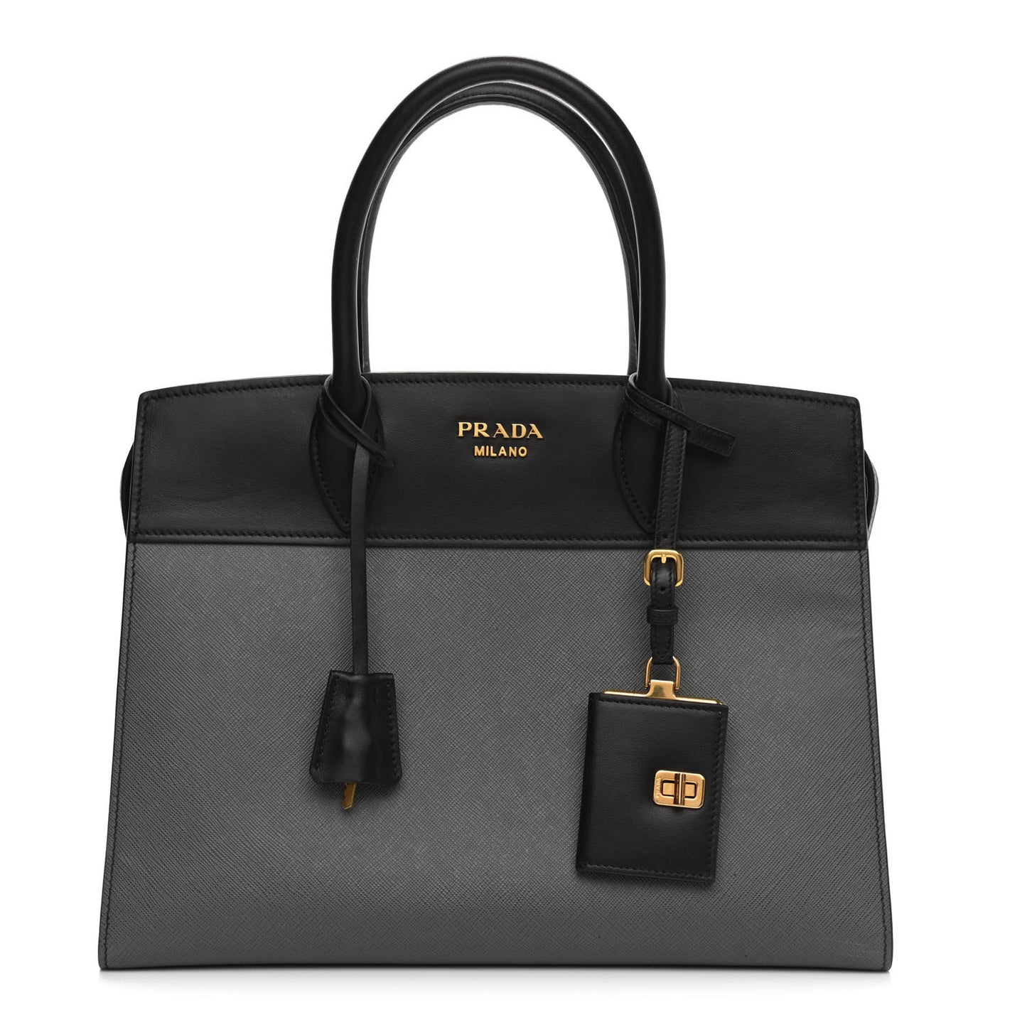 Saffiano City Calf Medium Esplanade Tote Mercurio Black