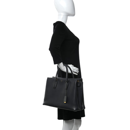 MCM Grained Calfskin Medium Milla Tote Phantom Grey 2 of 11