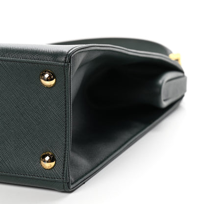 Prada Saffiano Lux Framed Bag Smeraldo 9 of 11