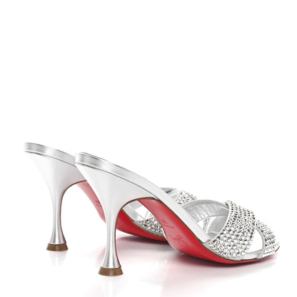 Christian Louboutin Suede Metallic Kid Lambskin Strass Mariza Is Back 85 Sandals 39 Silver 4 of 8