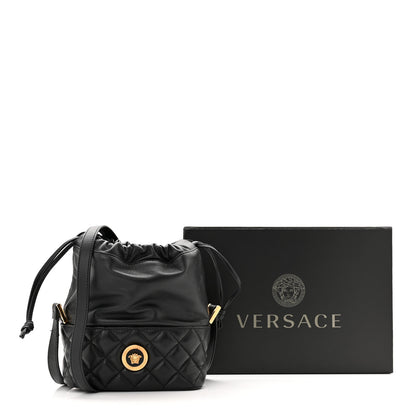 Versace Nappa Quilted Medusa Bucket Bag Black 10 of 10