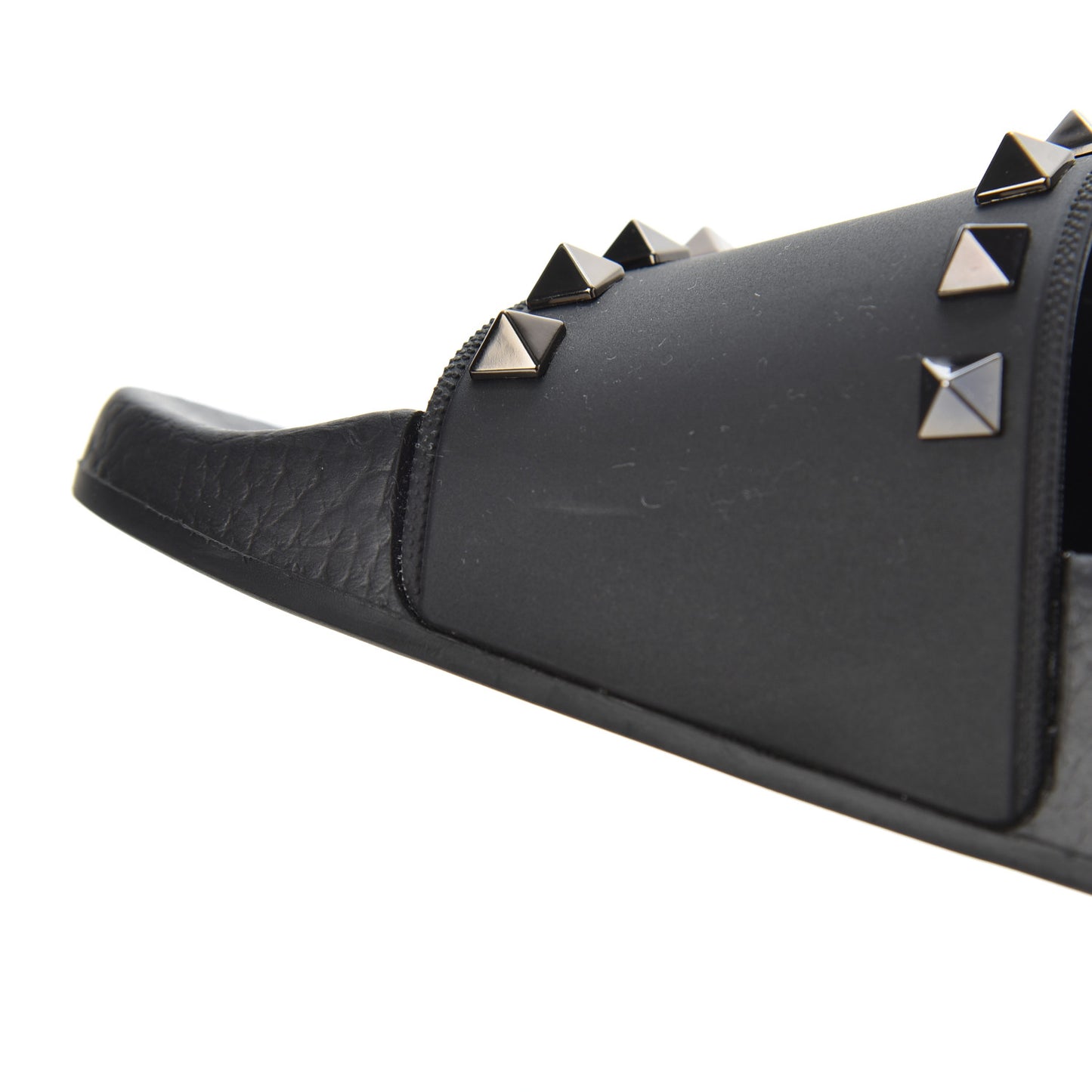 Rubber Rockstud Slide Sandals 36 Black