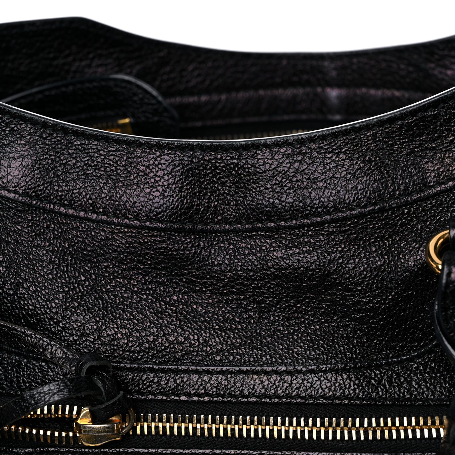 Chevre Gold Metallic Edge Hardware City Black