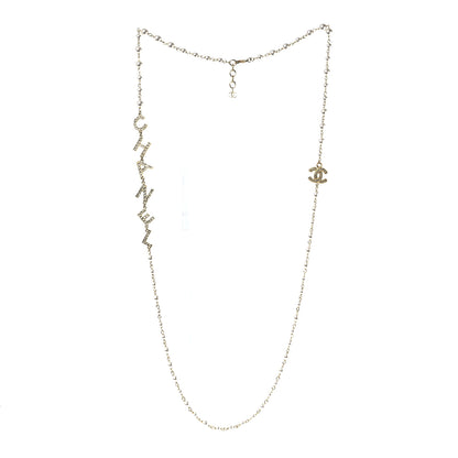 Chanel Pearl Crystal 90's Icon CC Necklace Gold 3 of 7