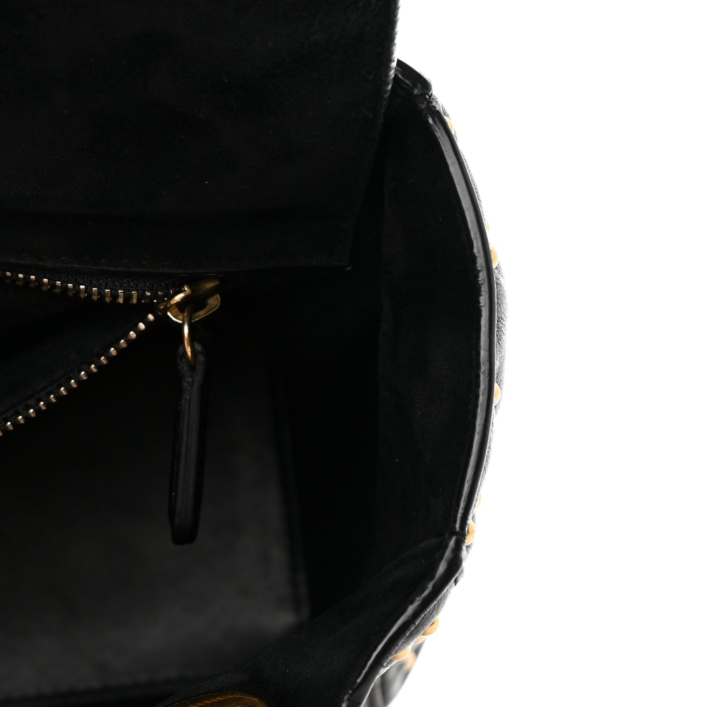 Calfskin Cannage Studded Medium Supple Lady Dior Black