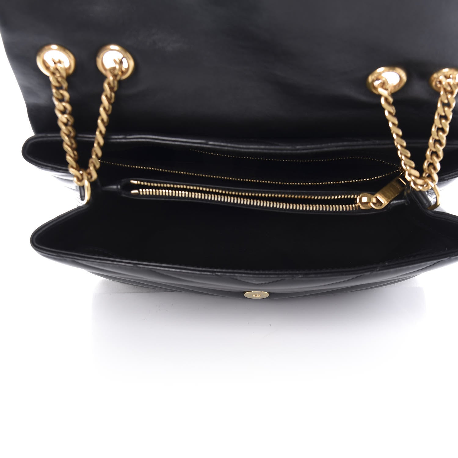 Saint Laurent Calfskin Y Quilted Monogram Medium Loulou Chain Satchel Black 5 of 9