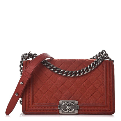 Chanel Iridescent Caviar Quilted Medium Boy Flap Red 1 of 18