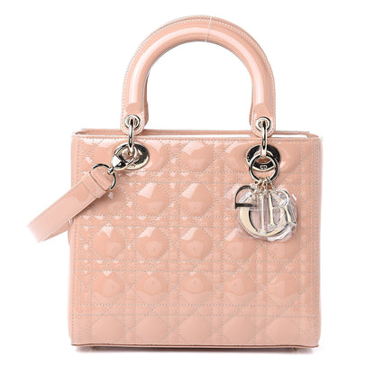 Christian Dior Patent Cannage Medium Lady Dior Beige 1 of 10