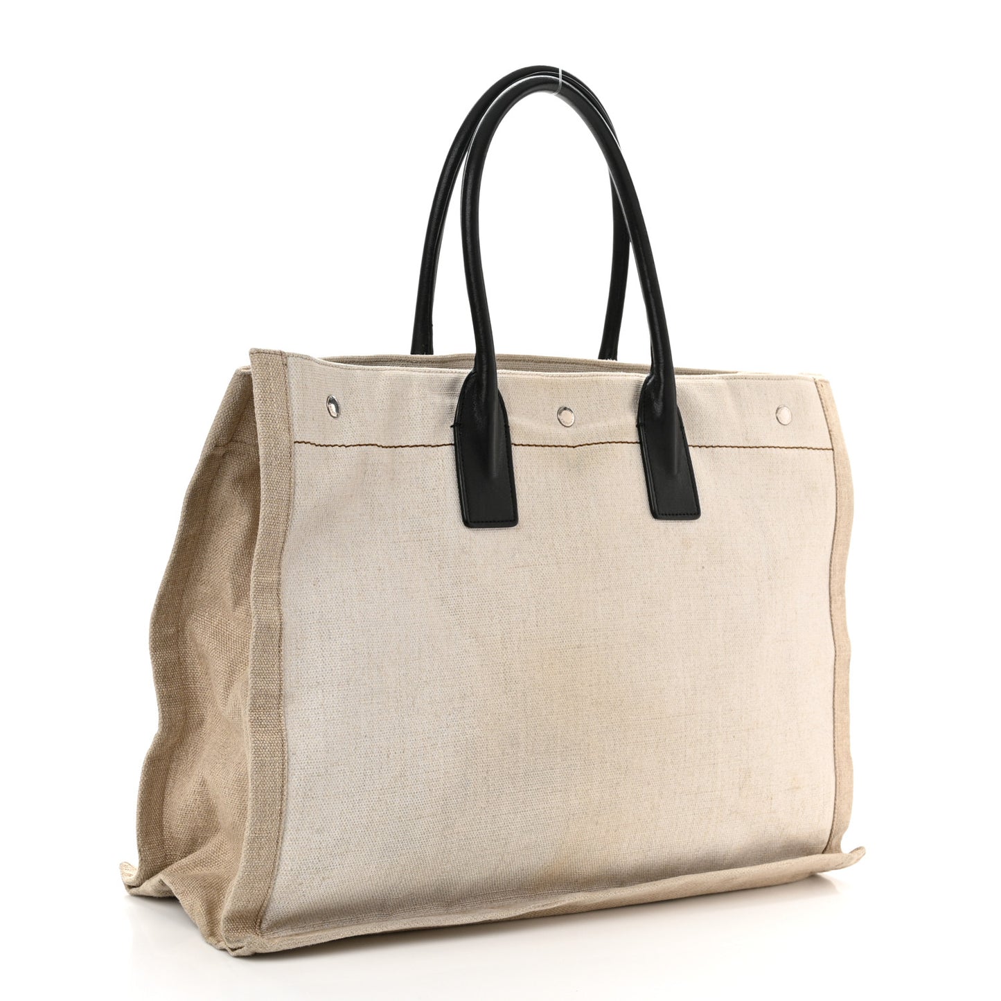 Linen Calfskin Rive Gauche Tote Optic White