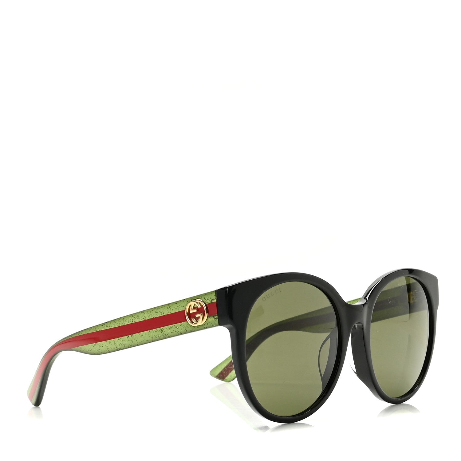 Gucci Acetate Round Web Sunglasses GG 0035S Black 3 of 8