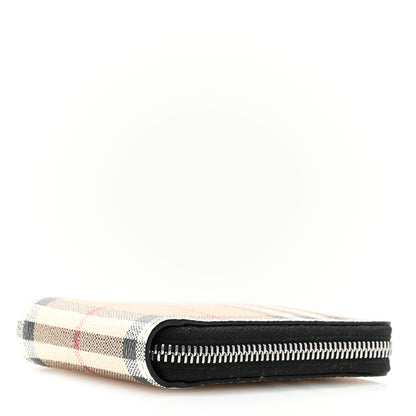 Burberry E-Canvas Vintage Check Mini Zip Around Wallet Birch Brown 4 of 8