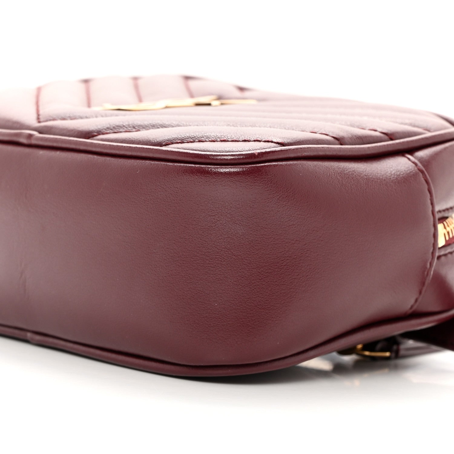 Saint Laurent Calfskin Matelasse Monogram Lou Belt Bag Dark Legion Red 10 of 11