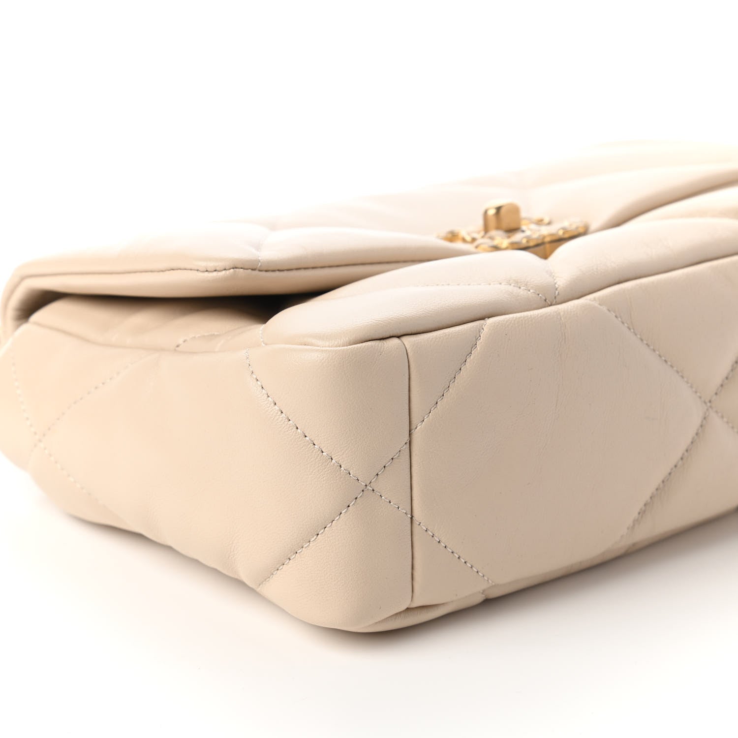 Chanel Goatskin Quilted Medium Chanel 19 Flap Beige 6 of 11