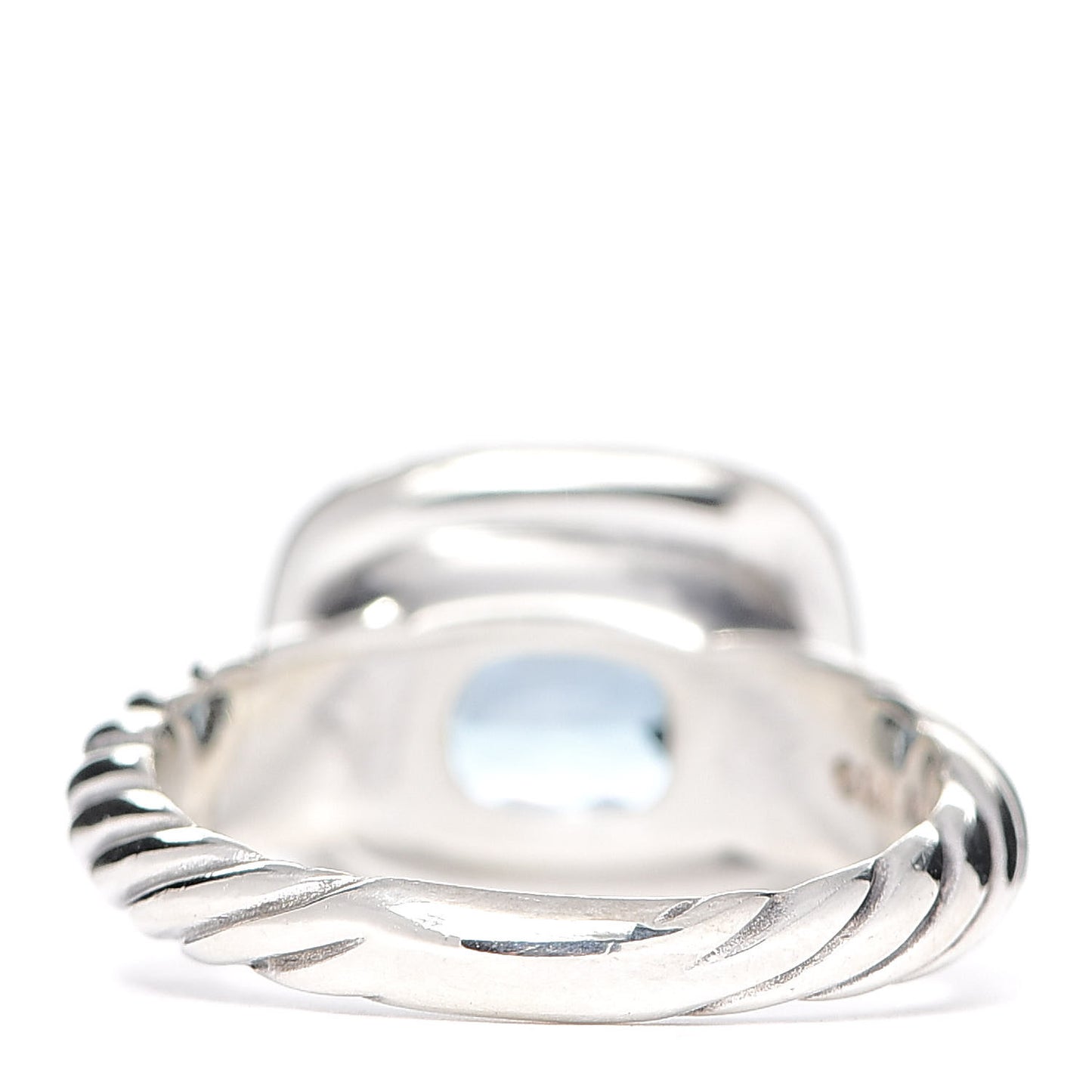 Sterling Silver Diamond Blue Topaz 10mm Noblesse Ring 52 6