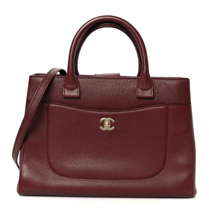 Chanel Grained Calfskin Small Neo Executive Shopper Tote Burgundy 1 of 10
