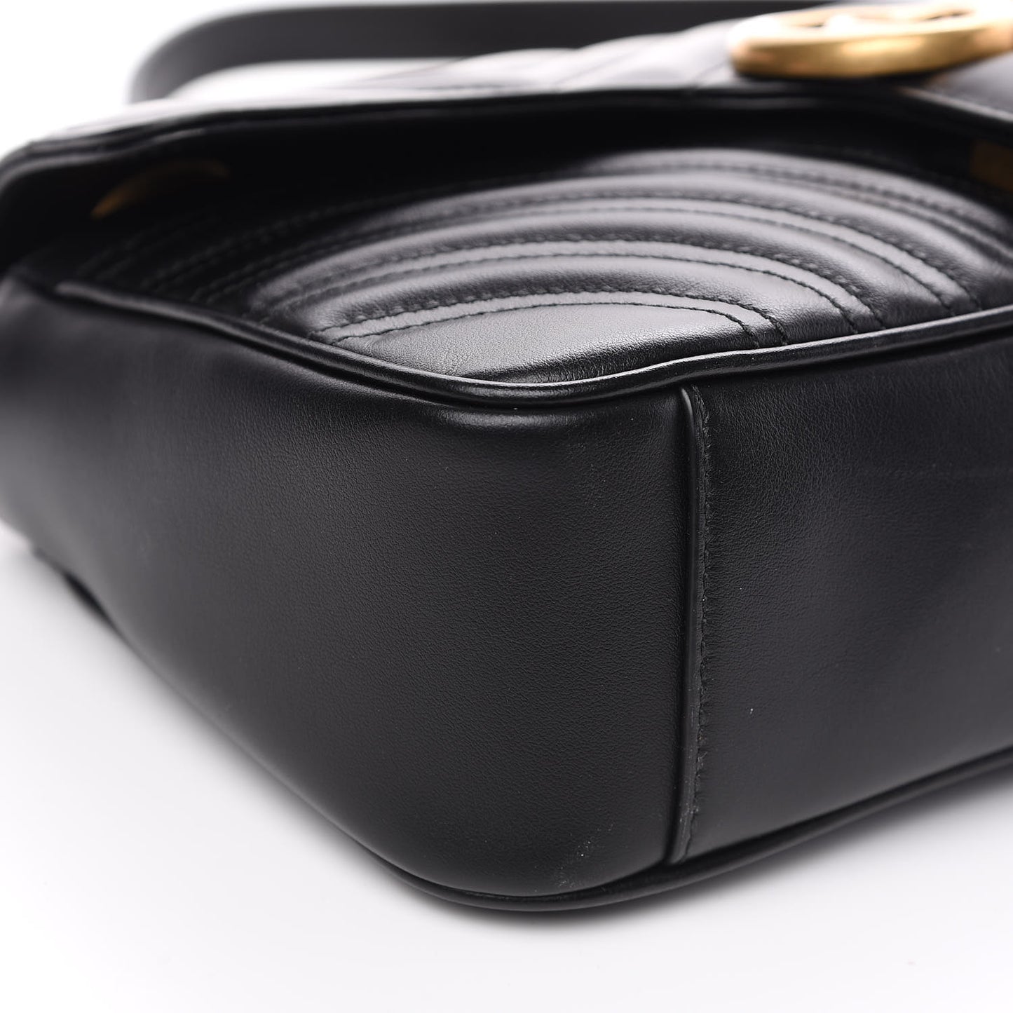 Calfskin Matelasse Small GG Marmont Shoulder Bag Black