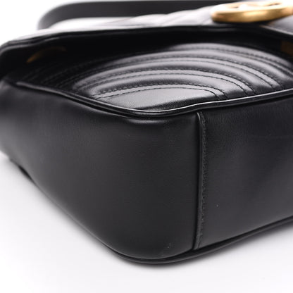 Gucci Calfskin Matelasse Small GG Marmont Shoulder Bag Black 7 of 10