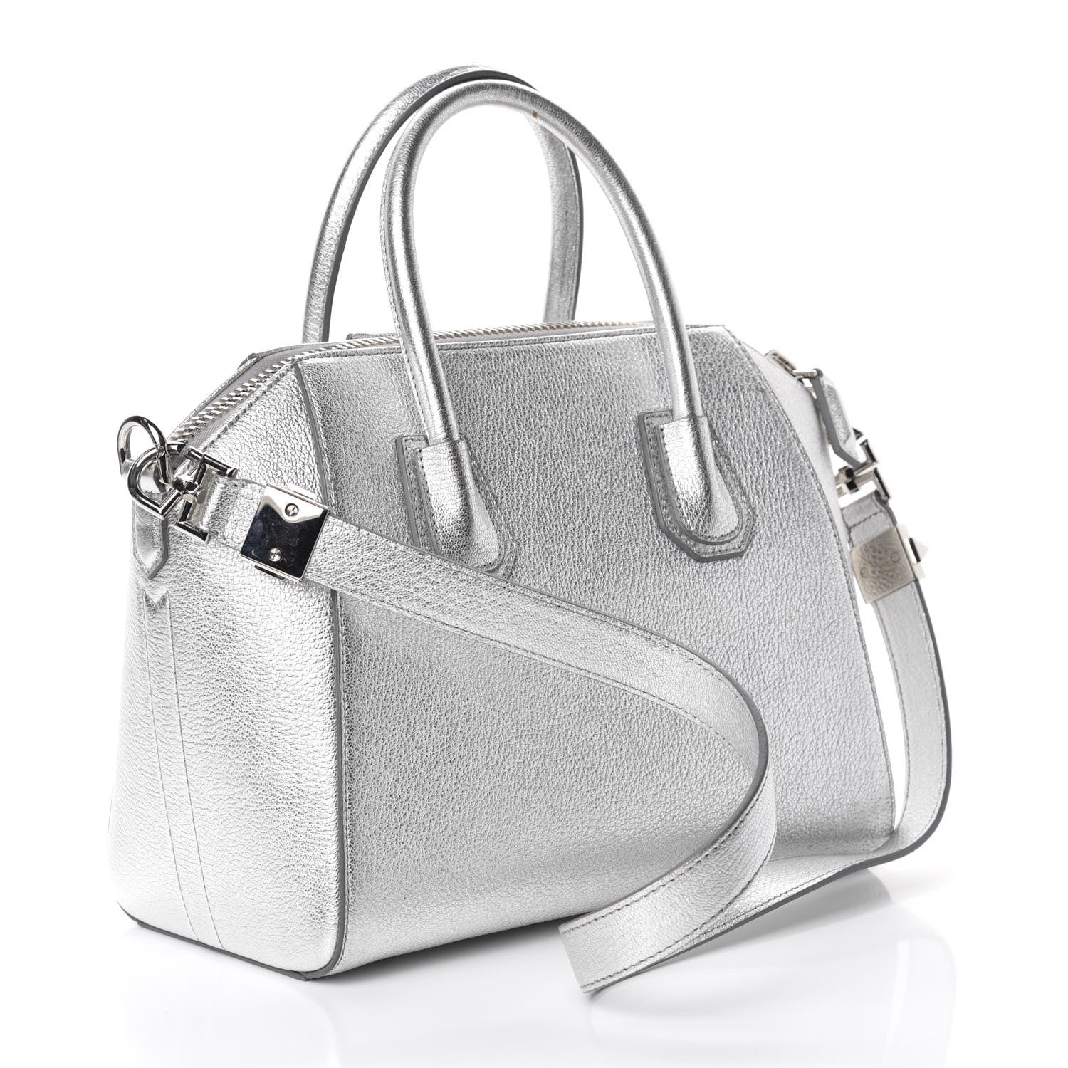 Givenchy Metallic Sugar Goatskin Small Antigona Silver 3 of 11