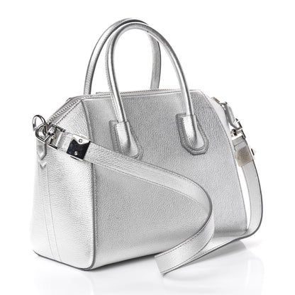 Givenchy Metallic Sugar Goatskin Small Antigona Silver 3 of 11