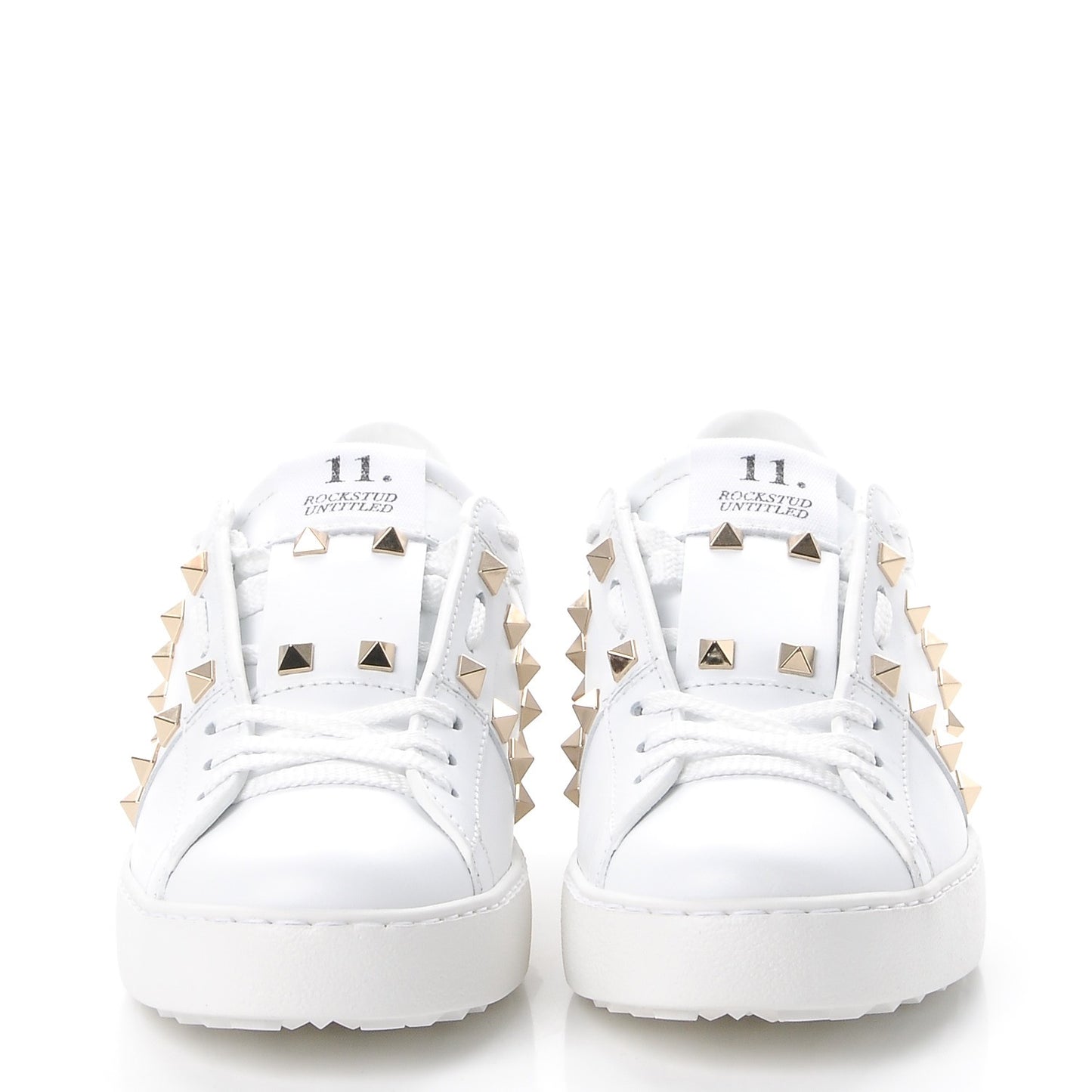 Calfskin Rockstud Untitled Open Sneakers 36.5 White