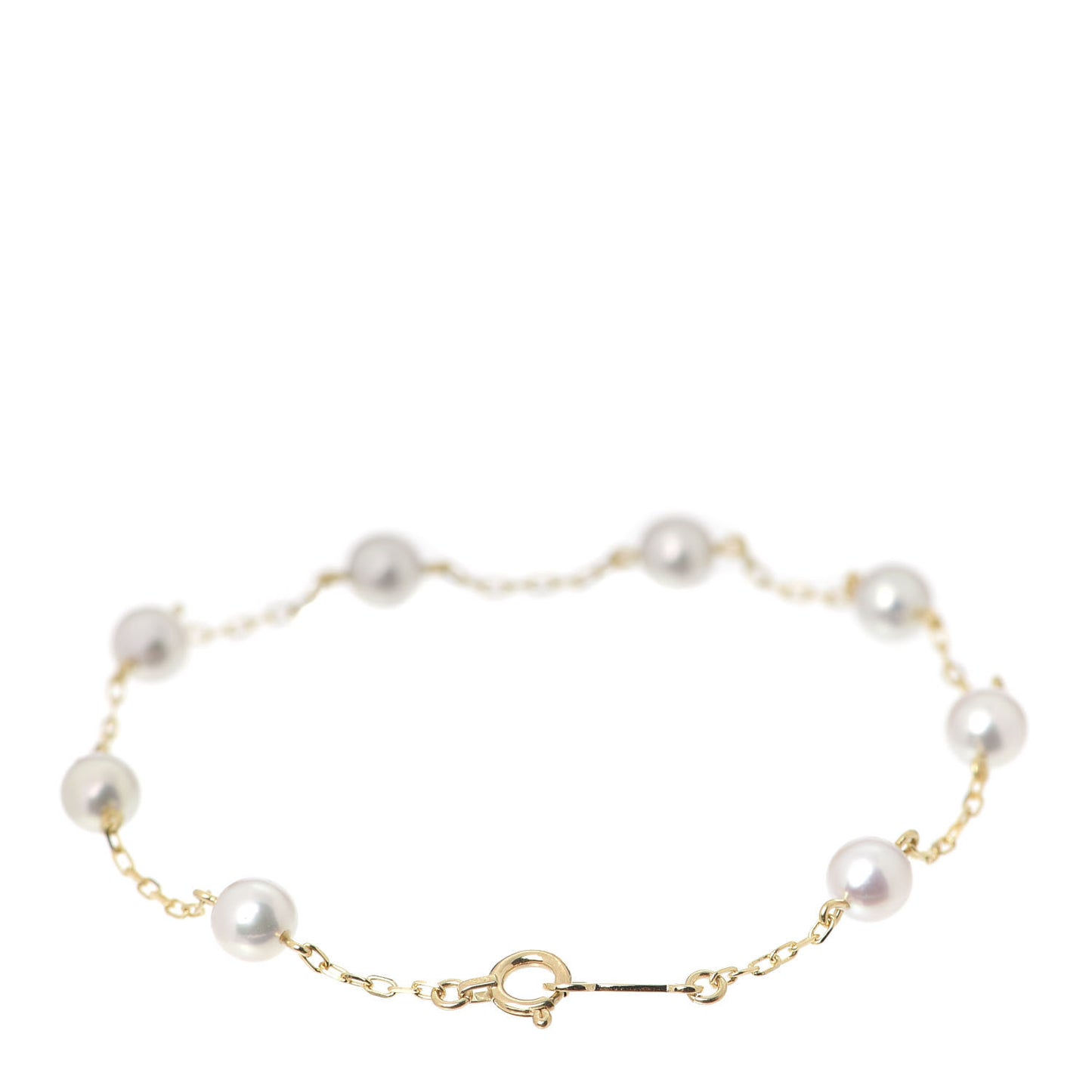18K Yellow Gold Akoya Pearl 5mm Station Bracelet