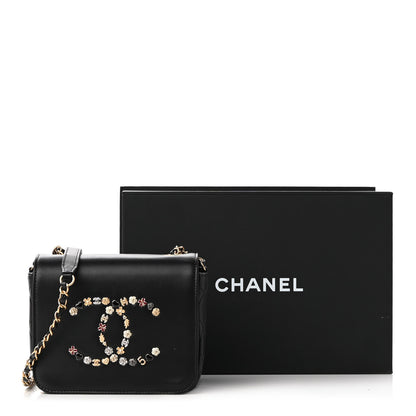 Chanel Lambskin Quilted Lucky Charms CC Crossbody Messenger Flap Black 10 of 10