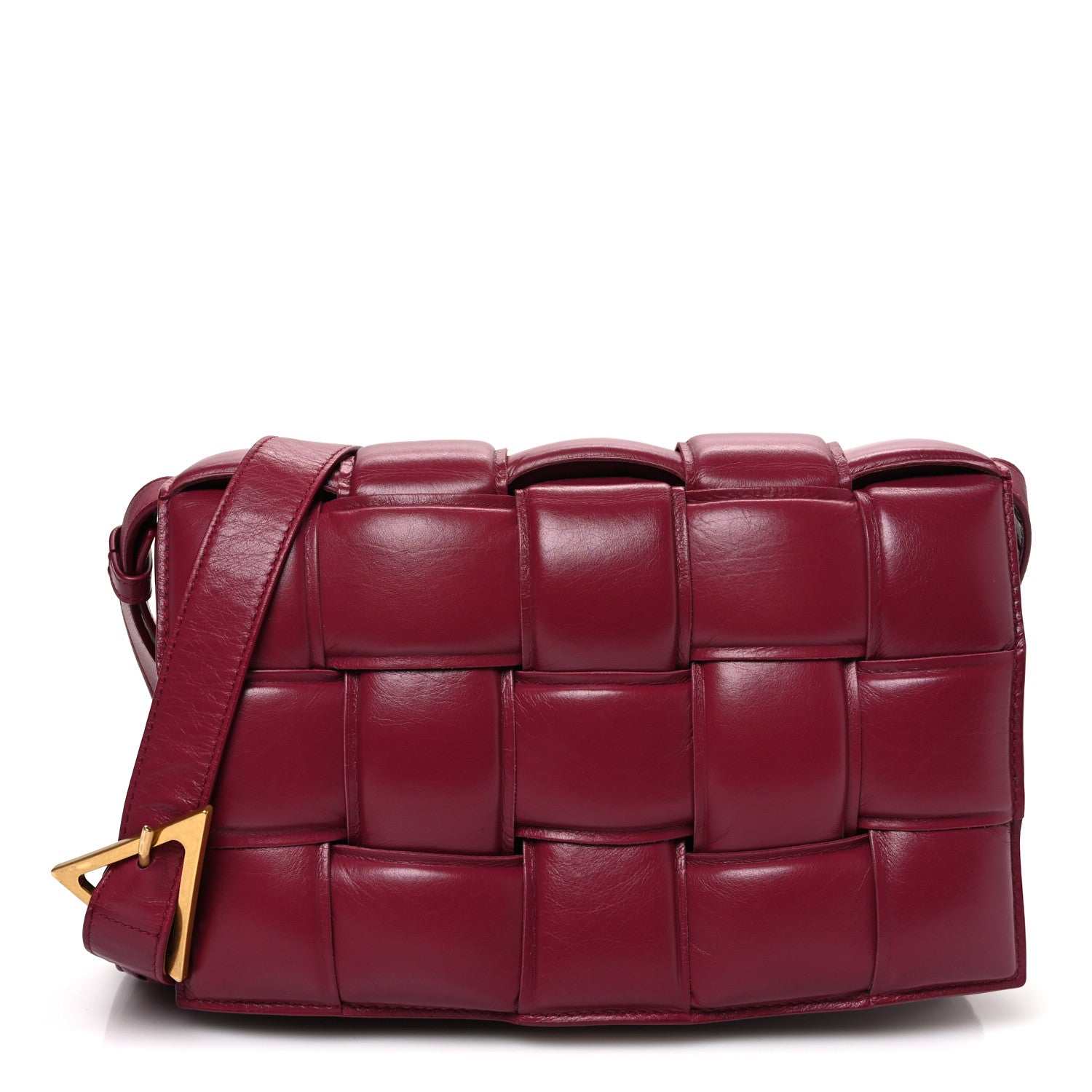 Bottega Veneta Nappa Maxi Intreccio Padded Cassette Crossbody Bag Dark Red 1 of 11
