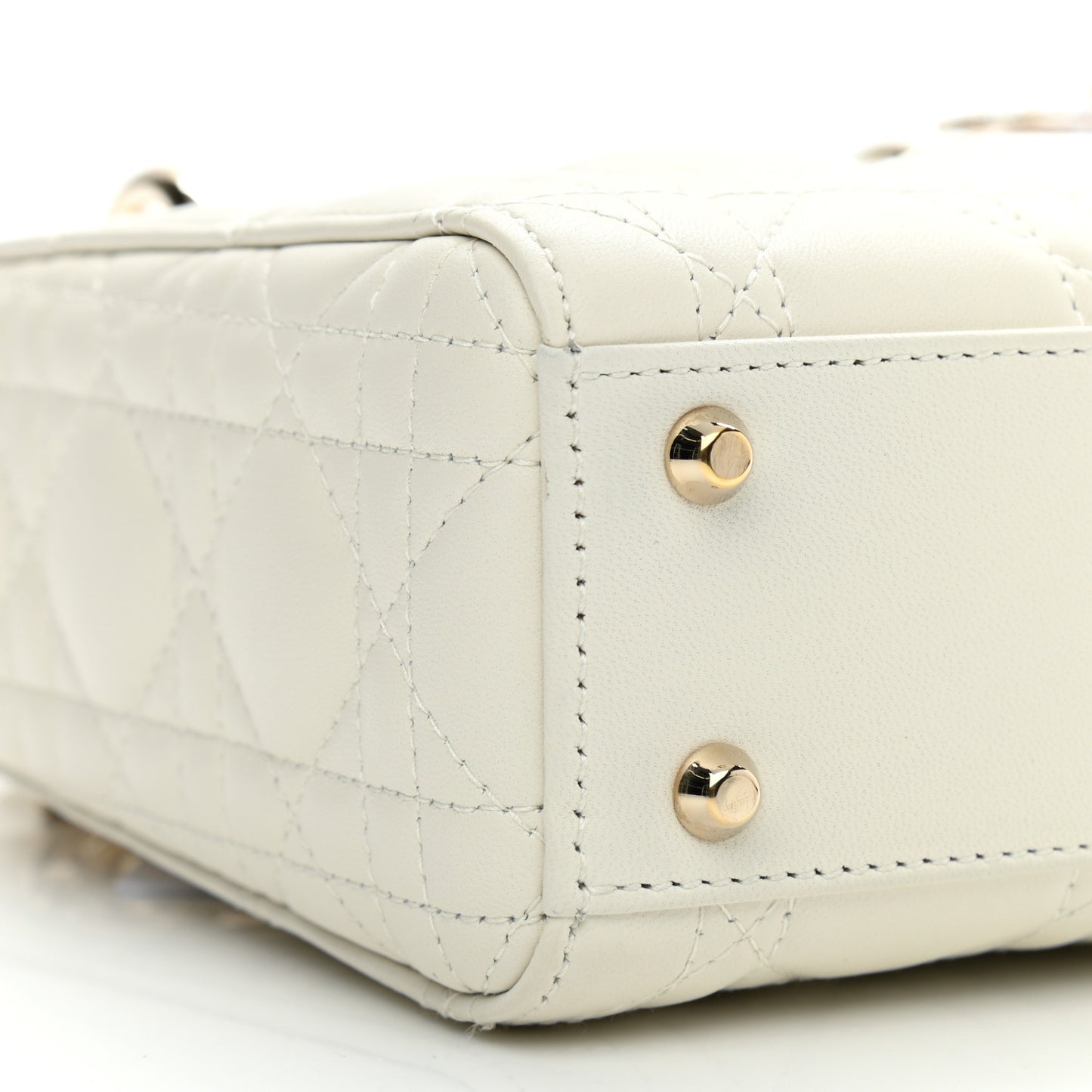 Lambskin Cannage Mini Lady Dior White