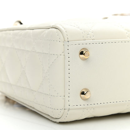 Christian Dior Lambskin Cannage Mini Lady Dior White 9 of 12
