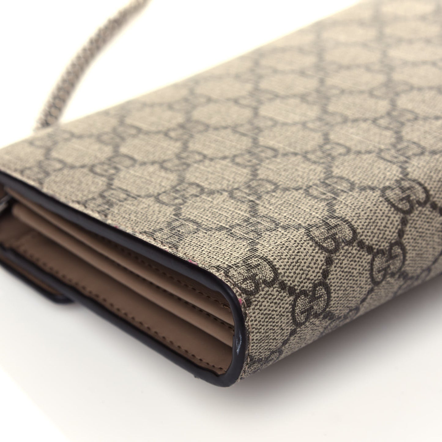GG Supreme Monogram Mini Dionysus Chain Wallet Beige Taupe