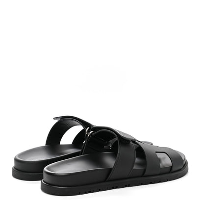 Hermes Calfskin Womens Chypre Sandals 36 Black 4 of 9