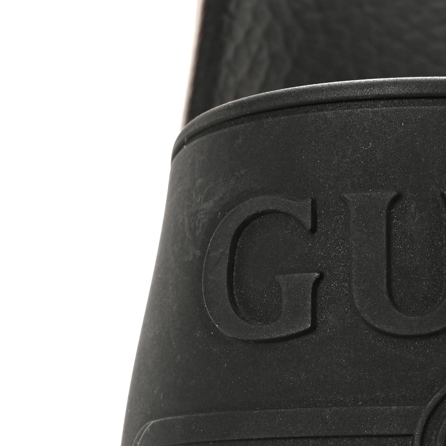 Rubber Logo Stamped Mens Slide Sandals 8 Black