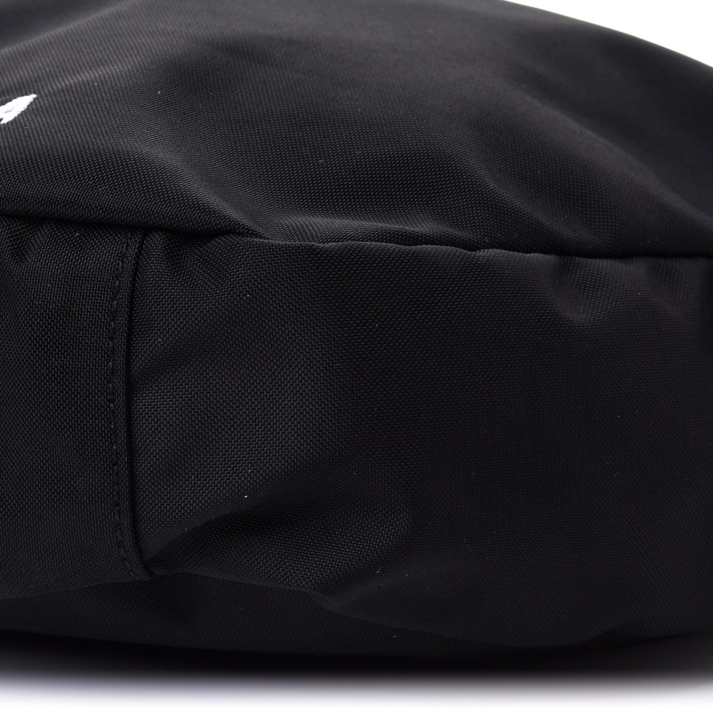 Recycled Sport Nylon Logo Embroidered Large Wheel Sling Bag Black White