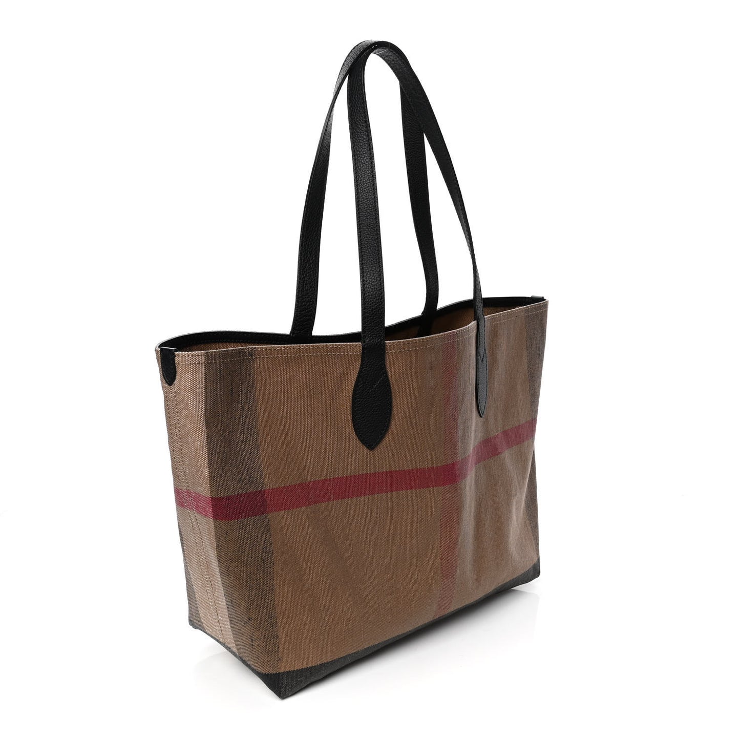 Coated Canvas Mega Check Medium Doodle Tote Black