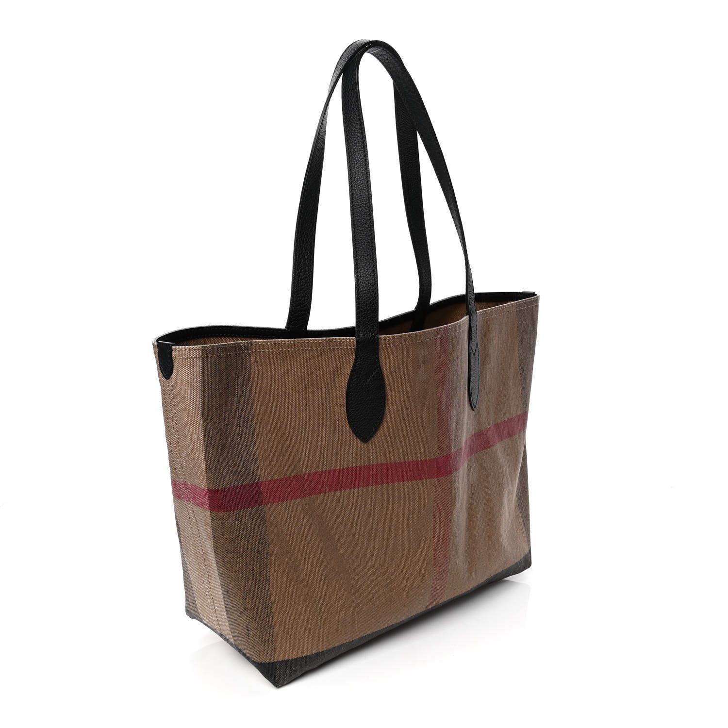 Burberry Coated Canvas Mega Check Medium Doodle Tote Black 2 of 4