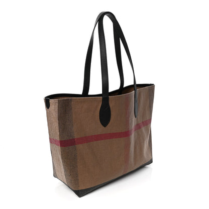Burberry Coated Canvas Mega Check Medium Doodle Tote Black 2 of 4