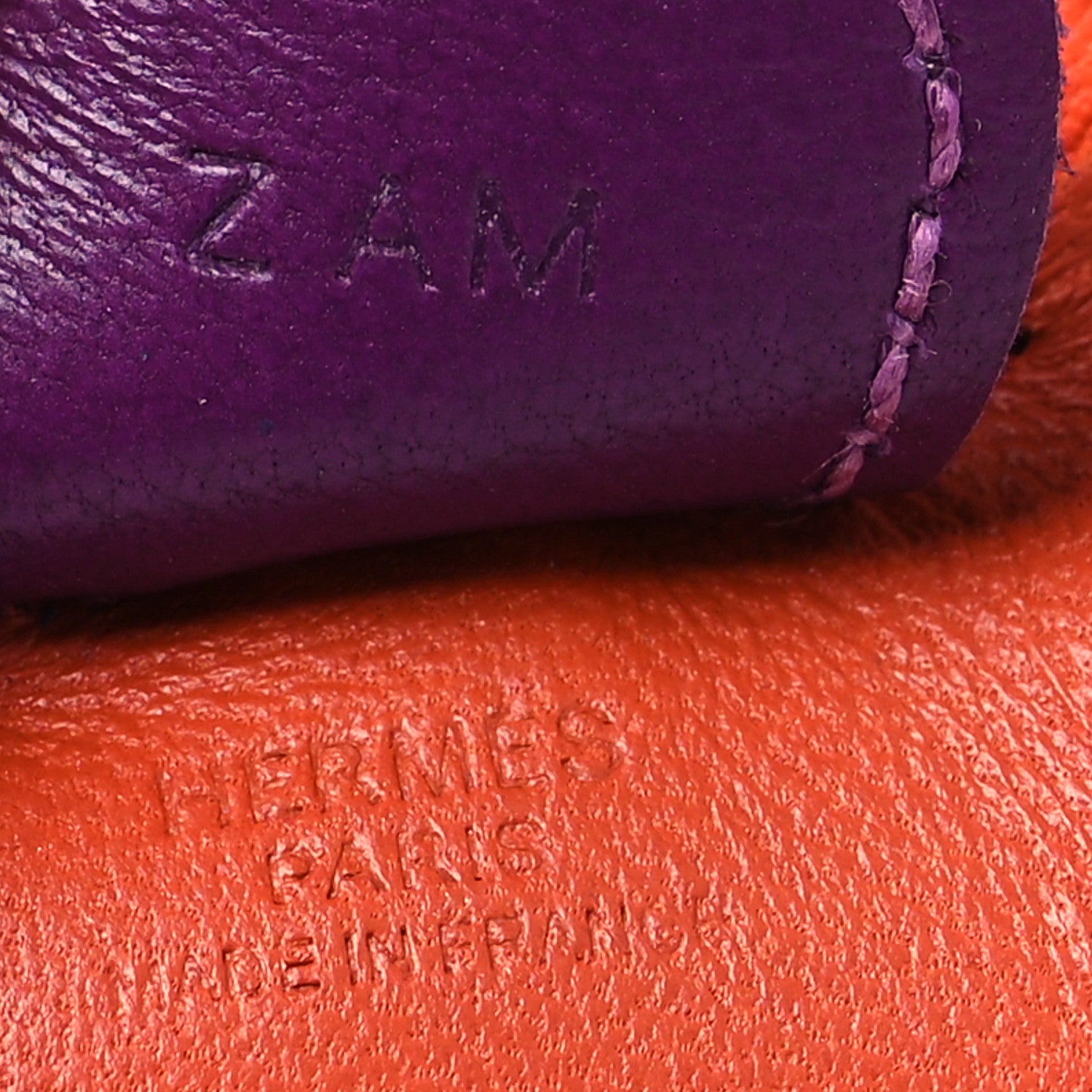 Hermes Milo Lambskin Grigri Rodeo Horse Bag Charm PM Cornaline Orange Poppy Violet 3 of 3