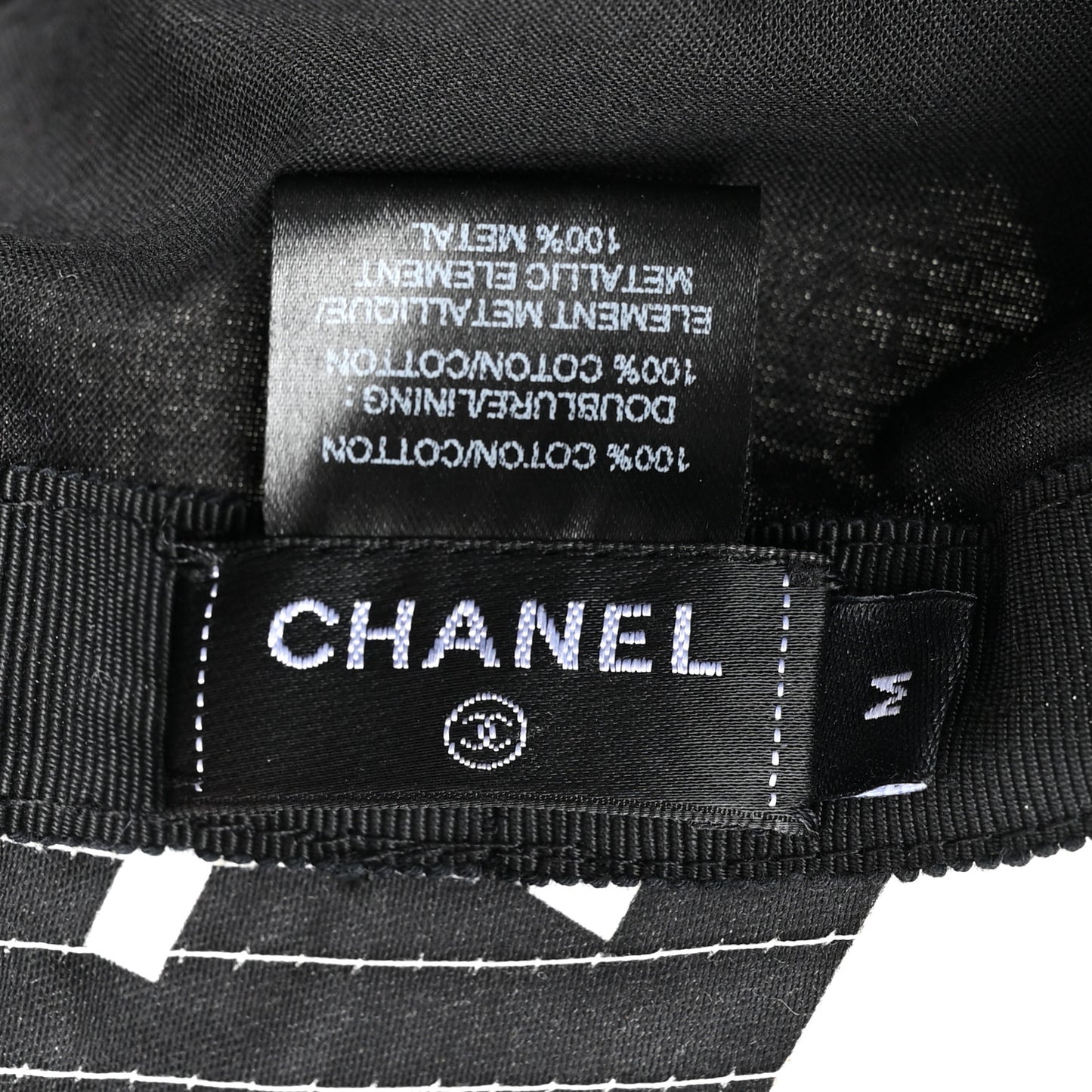 Cotton Logo Cloche Hat M Ecru Black Pink