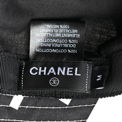 Chanel Cotton Logo Cloche Hat M Ecru Black Pink 5 of 5