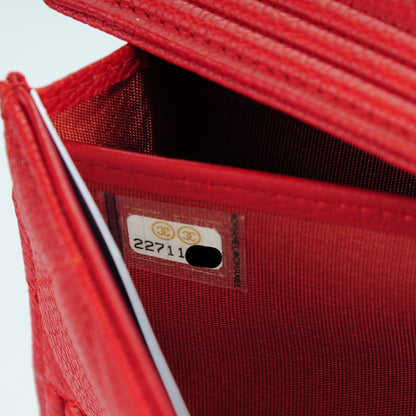 Chanel Caviar Quilted Boy Flap Wallet Red 8 of 8