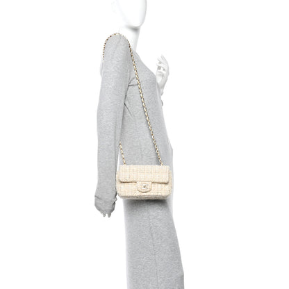 Chanel Tweed Quilted Mini Rectangular Flap Off White 2 of 10