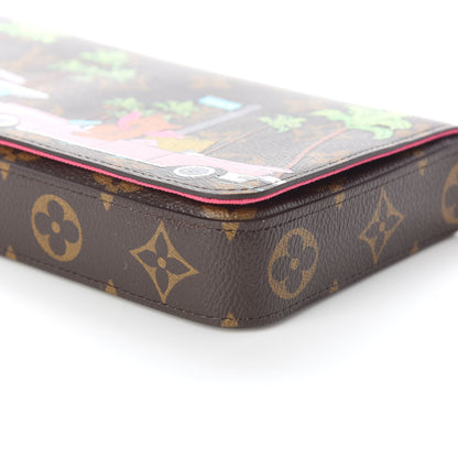 Louis Vuitton Monogram 2021 Christmas Animation Hollywood Pochette Felicie Chain Wallet Fuchsia 7 of 9