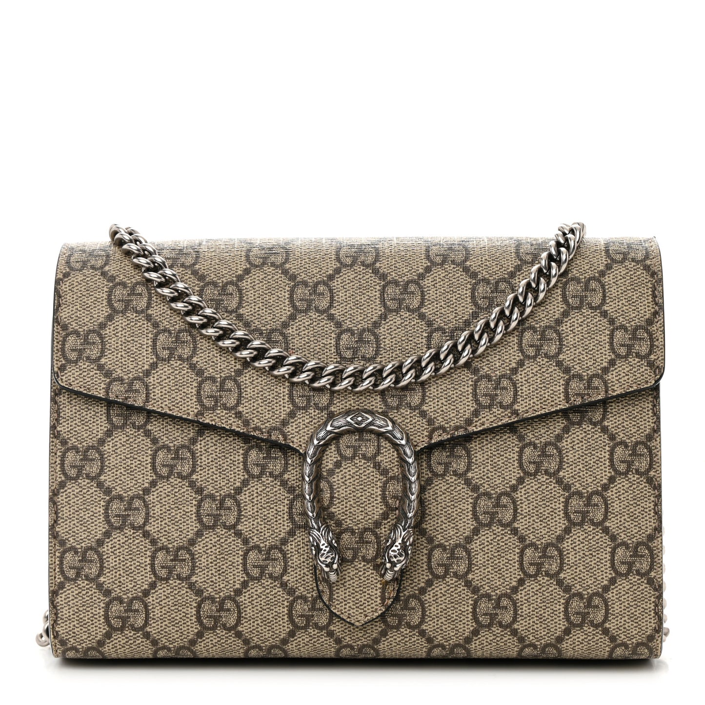 GG Supreme Monogram Mini Dionysus Chain Wallet Beige Black