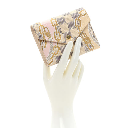 Louis Vuitton Damier Azur Nautical Victorine Wallet Gold 2 of 11