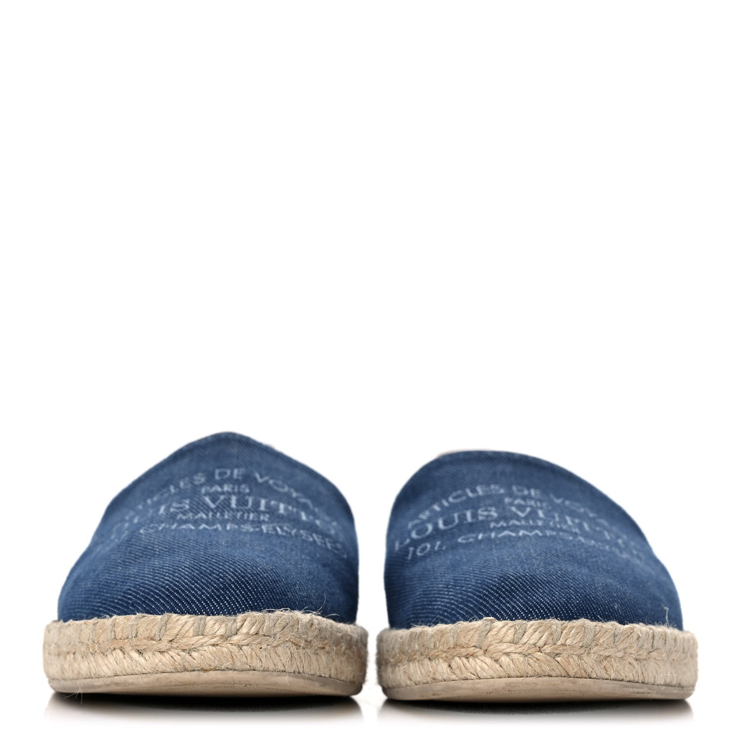 Louis Vuitton Denim Articles De Voyage Espadrille Flats 38 Blue 2 of 9