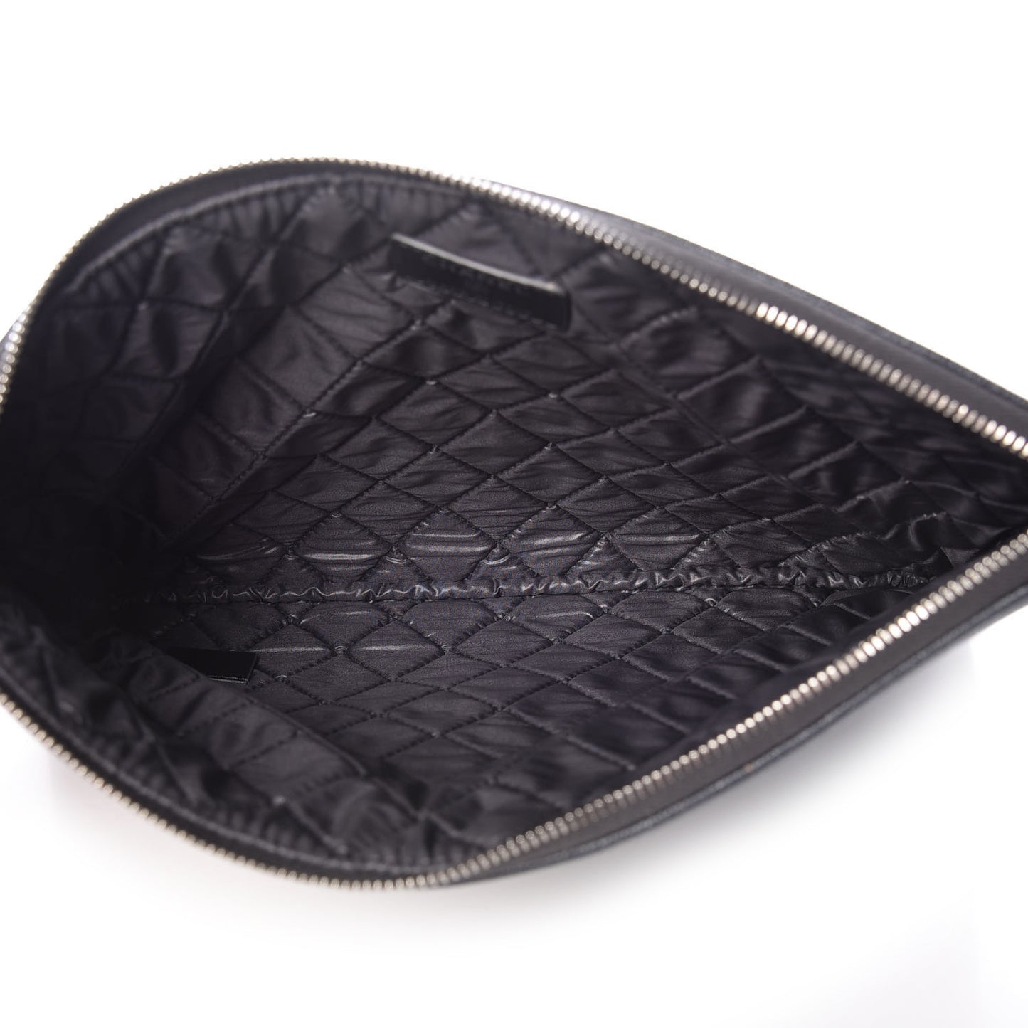 Metallic Caviar Quilted Medium Maxi CC Cosmetic Case Black