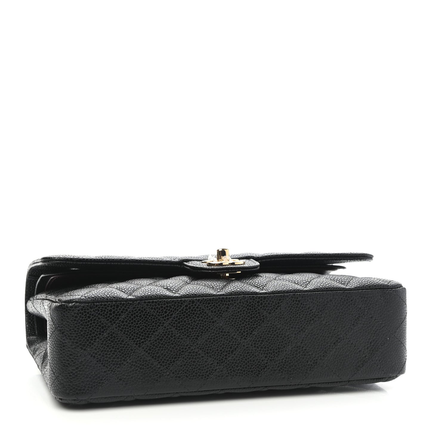 Caviar Quilted Medium Double Flap Black